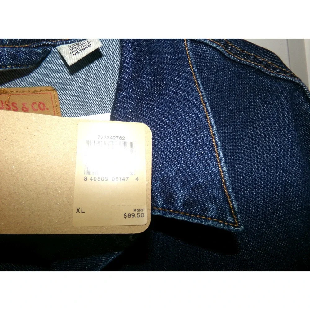 Levis Mens Trucker Jacket Dark Wash Denim Standard Fit XL NWT - Picture 3 of 4